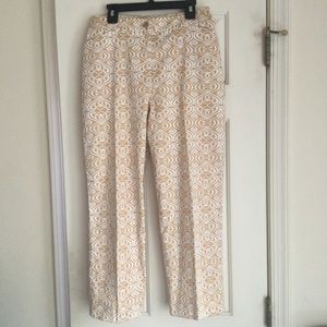 Jones NY Signature Tan Print Ankle Pants
